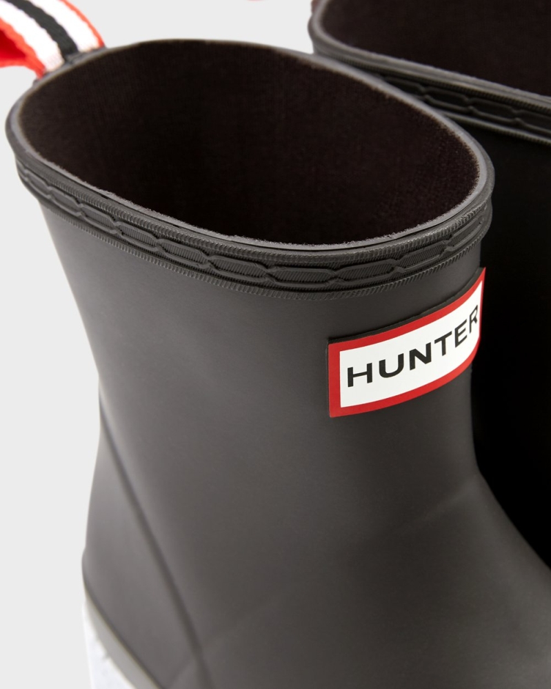 Black Grey Women's Hunter Original Short Speckle Rain Play Boots | APBC-89540