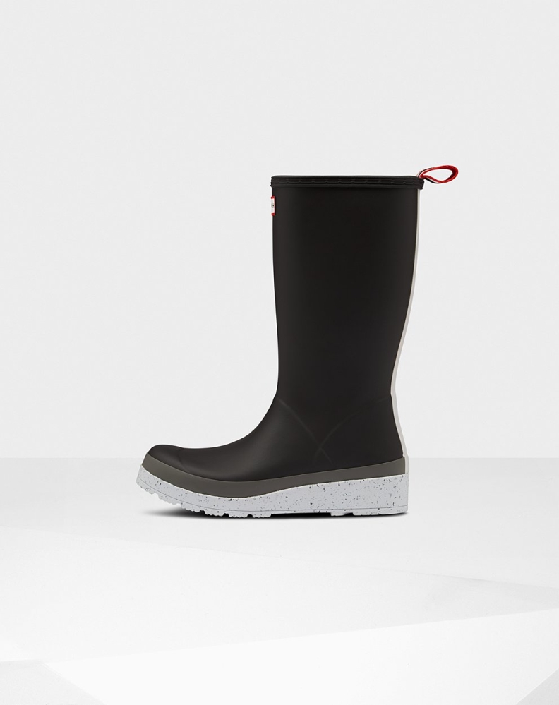 Black Grey Women's Hunter Original Tall Speckle Rain Play Boots | XIWE-41073