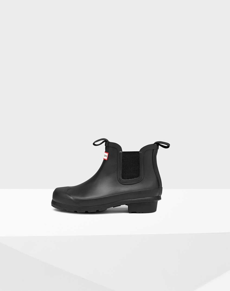 Black Kids' Hunter Original Big Chelsea Boots | DTQW-03678