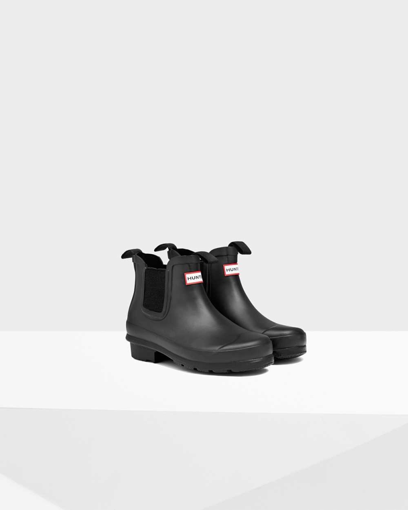 Black Kids\' Hunter Original Big Chelsea Boots | DTQW-03678