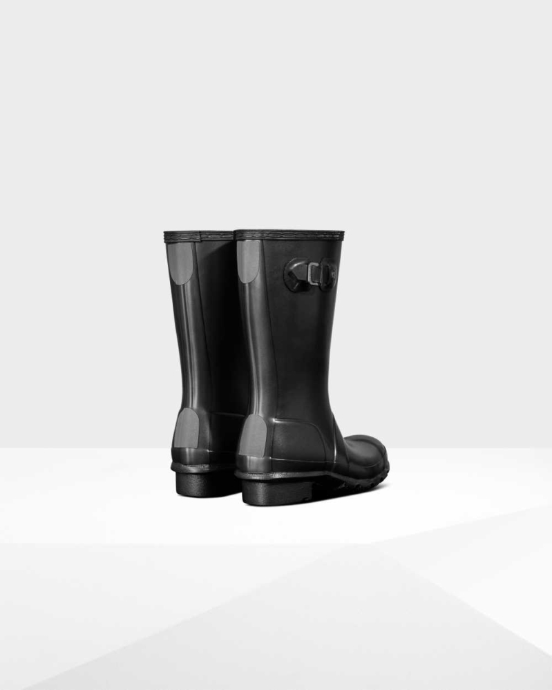 Black Kids' Hunter Original Big Pearlized Wellington Short Rain Boots | GMOE-70651