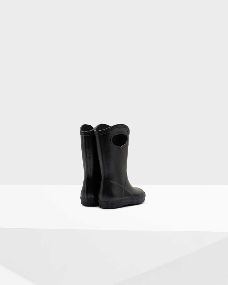 Black Kids' Hunter Original First Classic Grab Handle Wellington Short Rain Boots | UVEG-69421