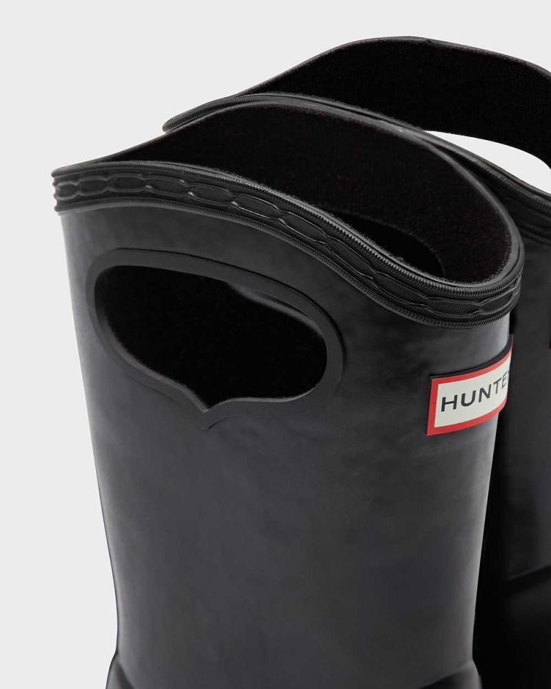 Black Kids' Hunter Original First Classic Grab Handle Wellington Short Rain Boots | UVEG-69421