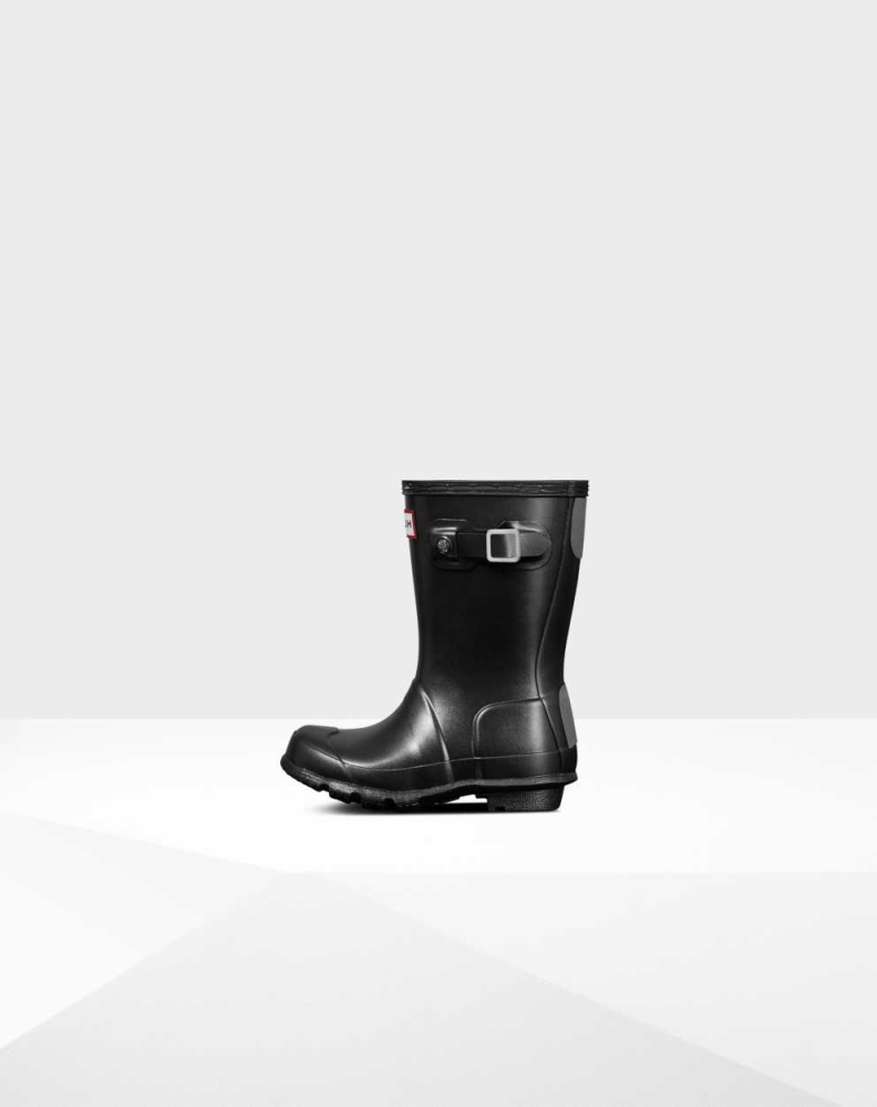 Black Kids' Hunter Original Little Pearlized Wellington Short Rain Boots | GVZP-43802