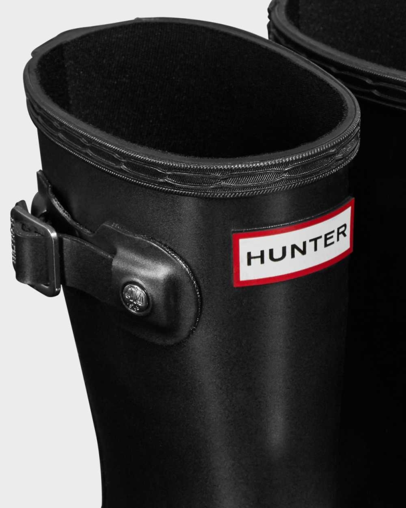 Black Kids' Hunter Original Little Pearlized Wellington Short Rain Boots | GVZP-43802