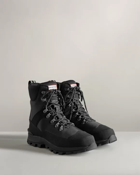 Black Men's Hunter Insulated Recycled Polyester Commando Boots | AWND-52013