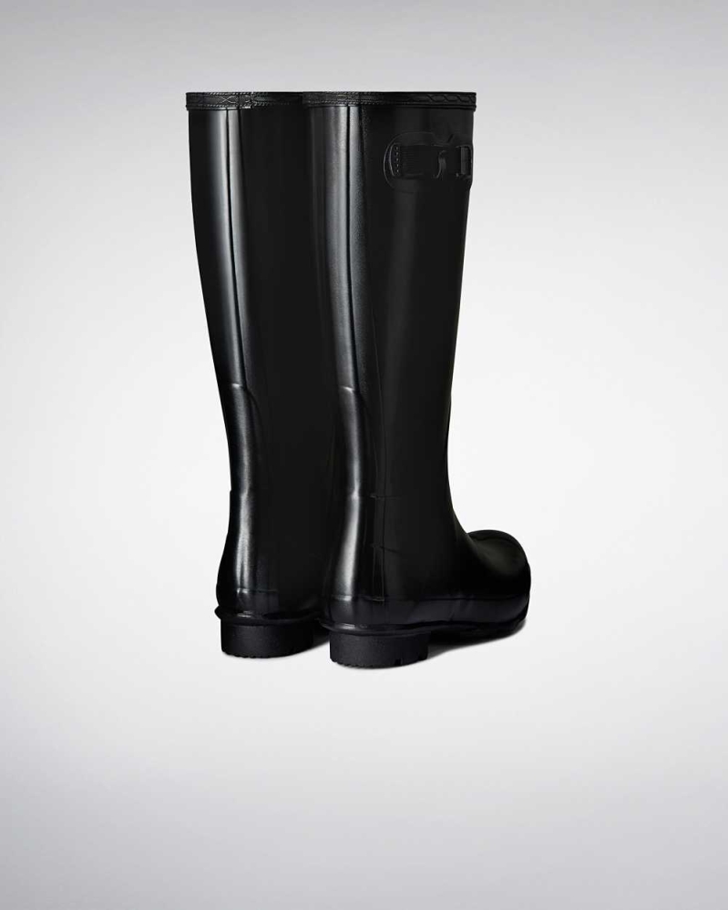 Black Men's Hunter Norris Field Wellington Tall Rain Boots | KQAW-34897