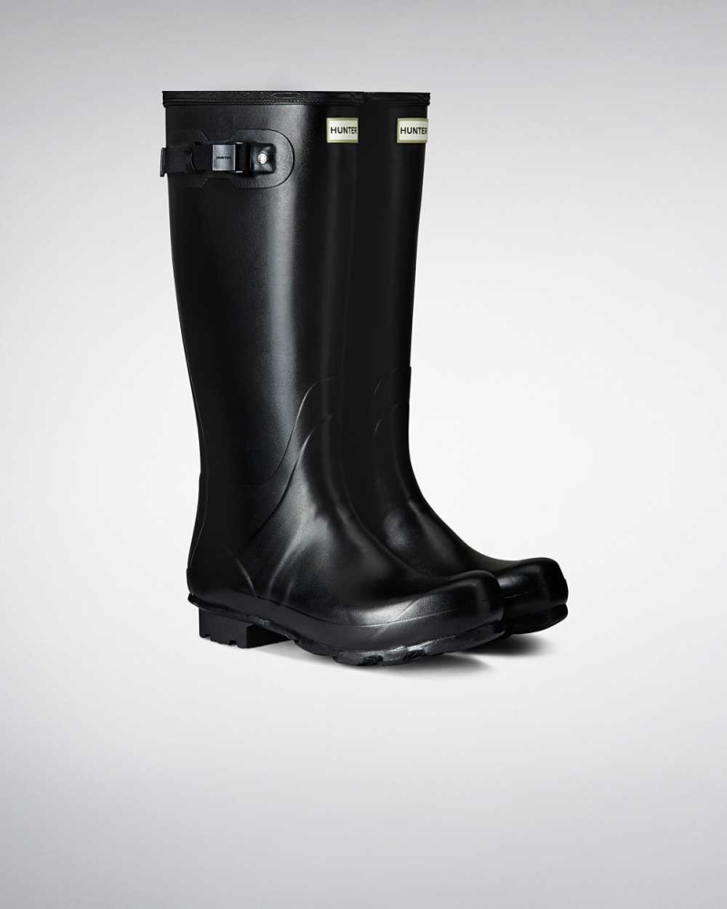 Black Men\'s Hunter Norris Field Wellington Tall Rain Boots | KQAW-34897