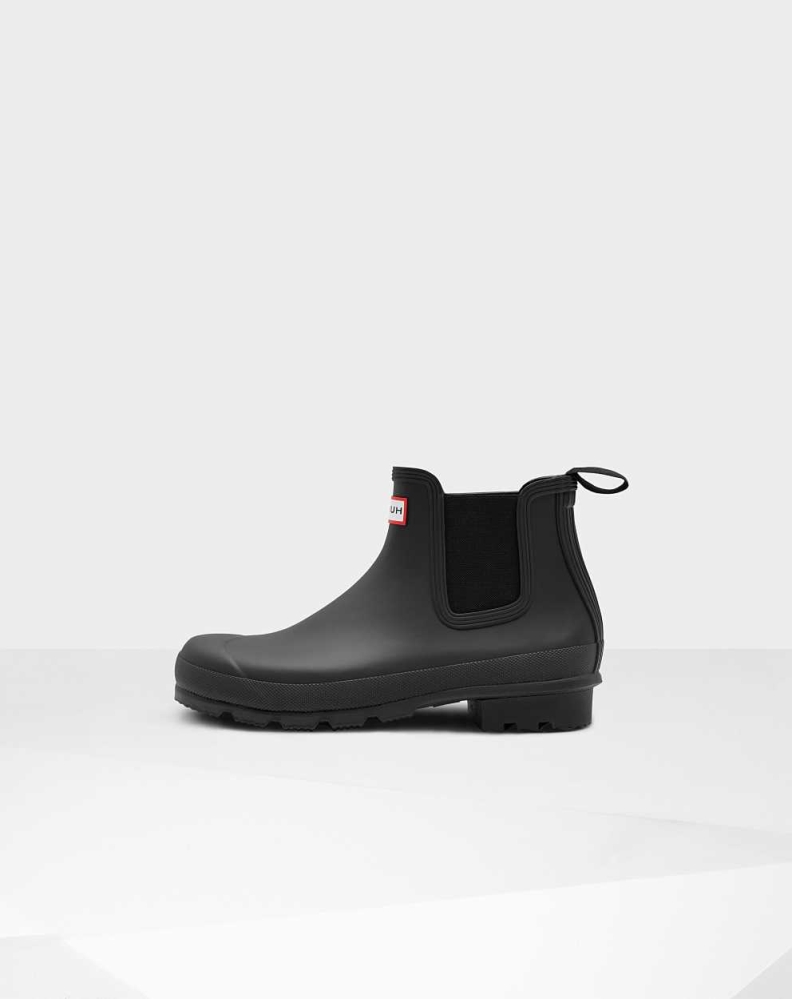 Black Men's Hunter Original Chelsea Boots | ZVXT-59064