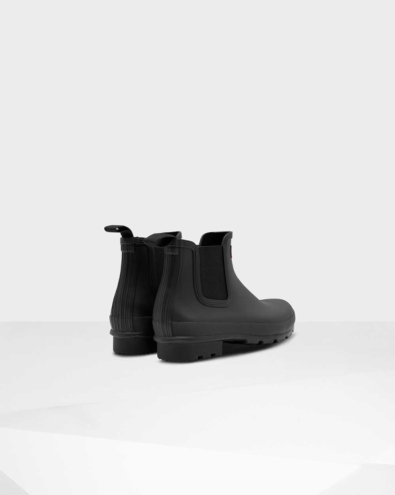 Black Men's Hunter Original Chelsea Boots | ZVXT-59064