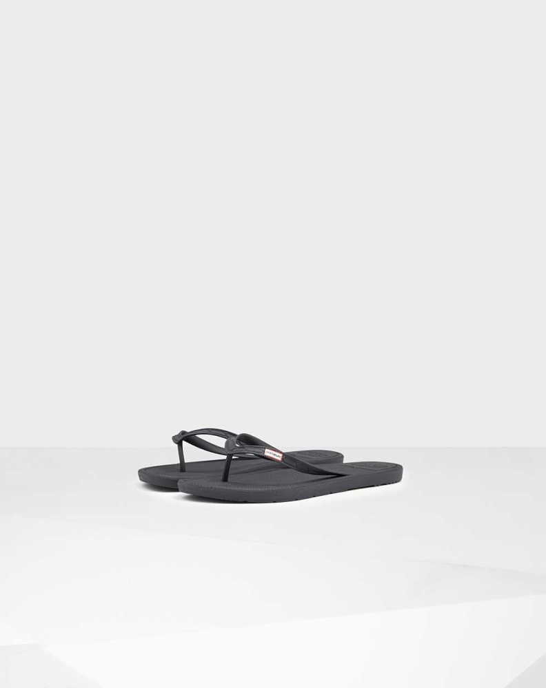 Black Men's Hunter Original Flip Flops | RQPF-51704