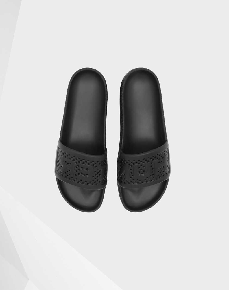 Black Men's Hunter Original Lightweight Moulded Slides | EPLF-50713