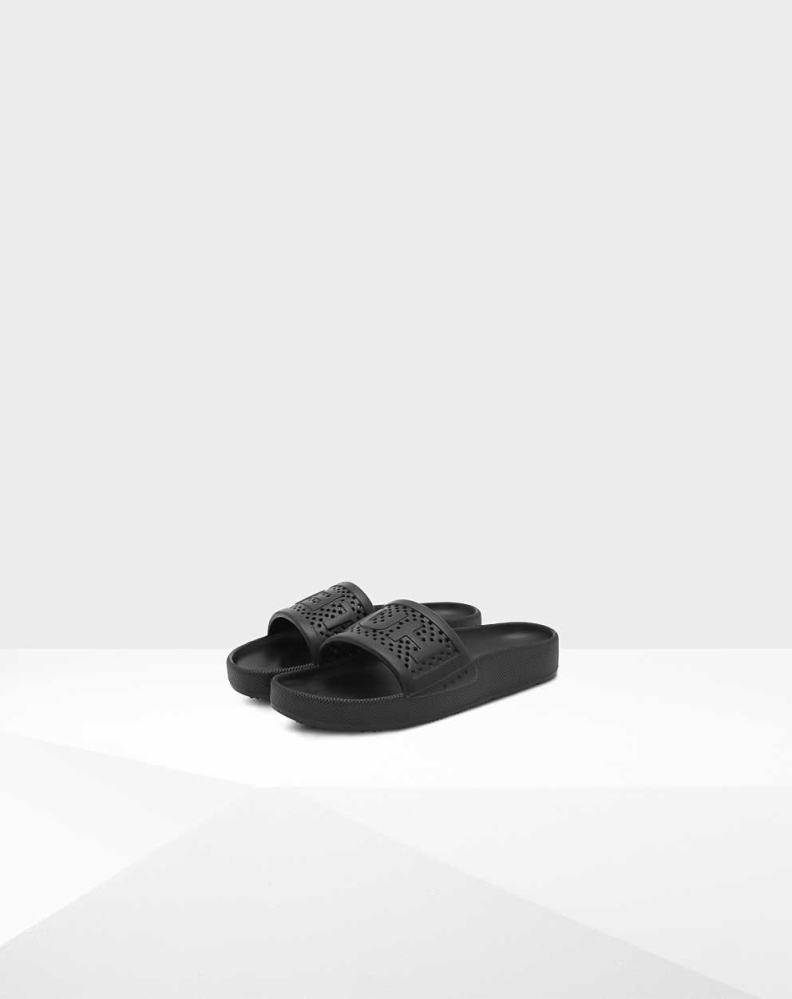 Black Men's Hunter Original Lightweight Moulded Slides | EPLF-50713