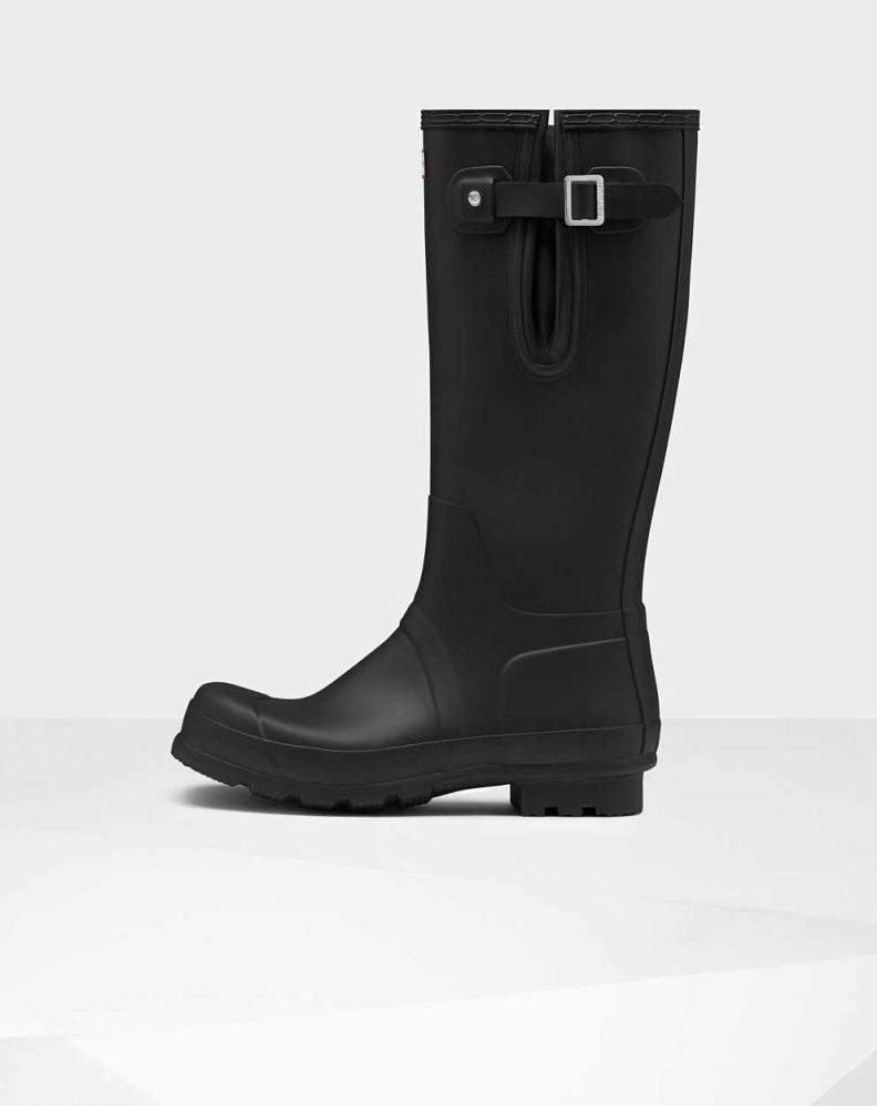 Black Men's Hunter Original Side Adjustable Wellington Tall Rain Boots | NIGC-86427