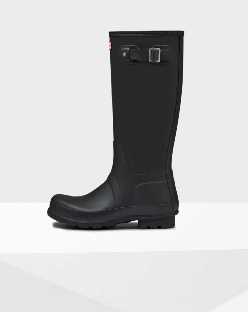 Black Men's Hunter Original Wellington Tall Rain Boots | UING-10638