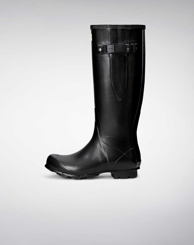 Black Women's Hunter Norris Field Side Wellington Short Rain Boots | VRAH-94180