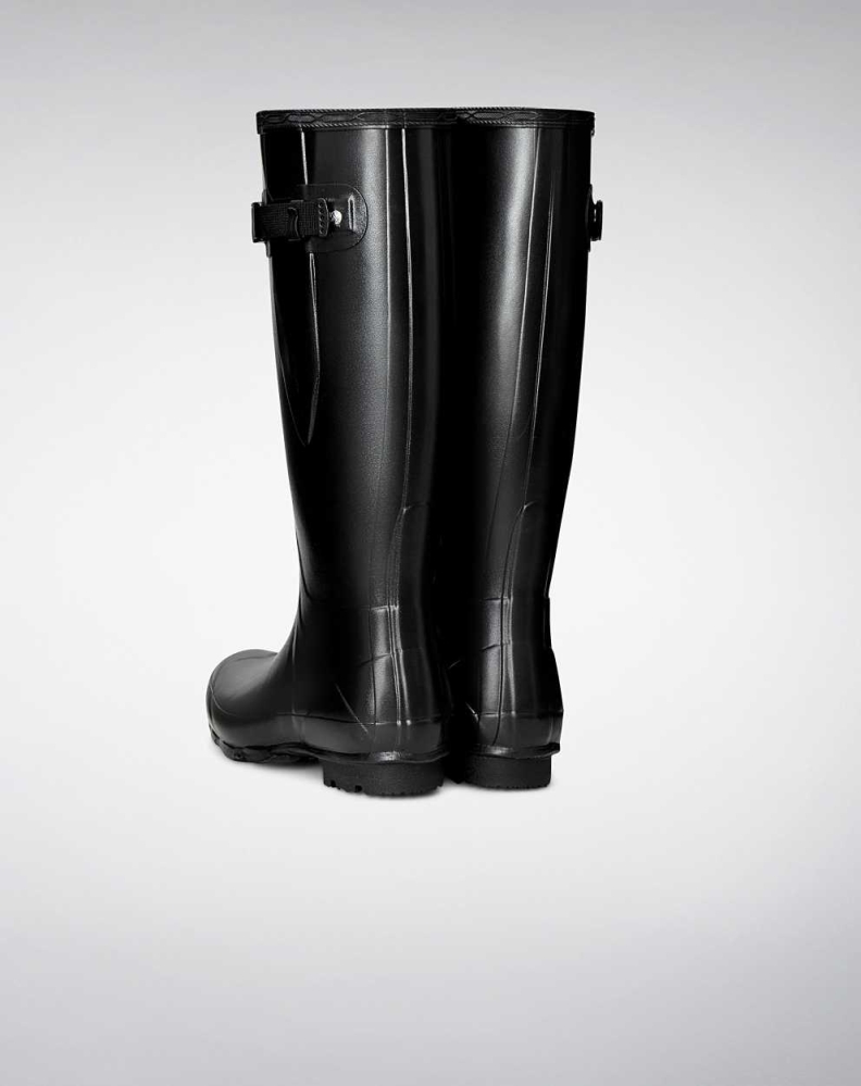 Black Women's Hunter Norris Field Side Wellington Short Rain Boots | VRAH-94180