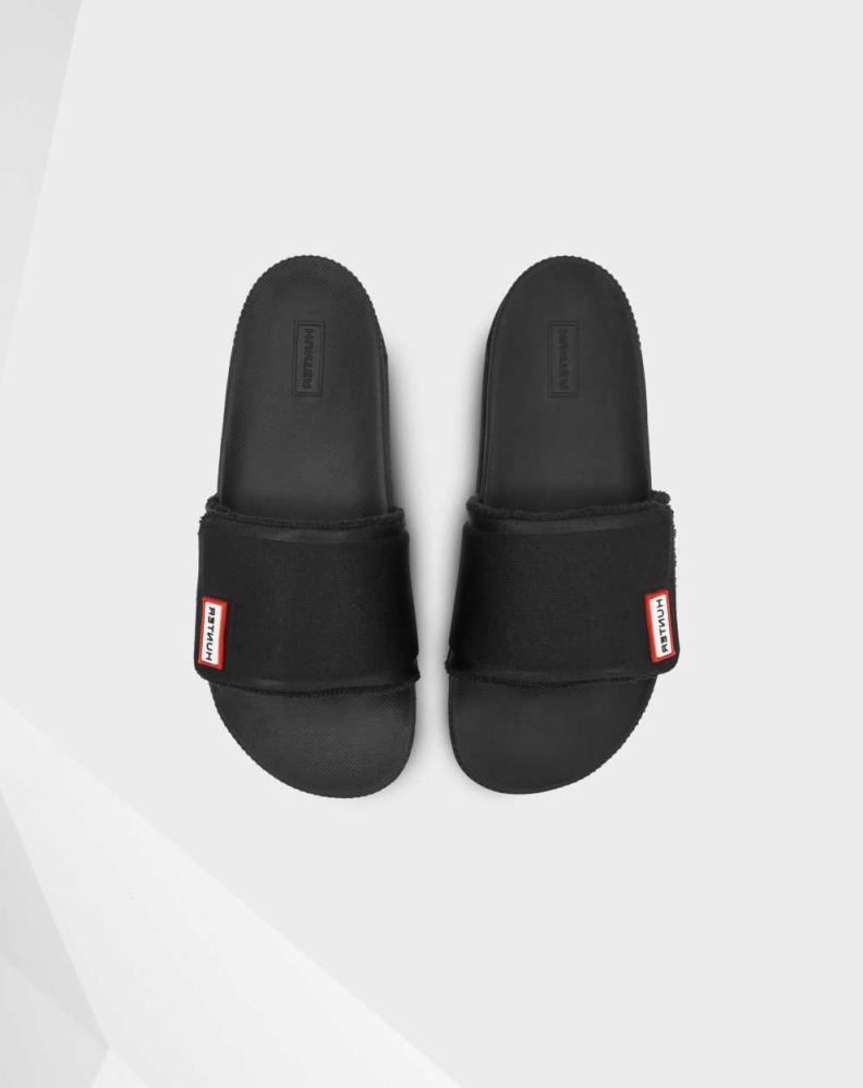 Black Women's Hunter Original Adjustable Slides | SYLQ-14290