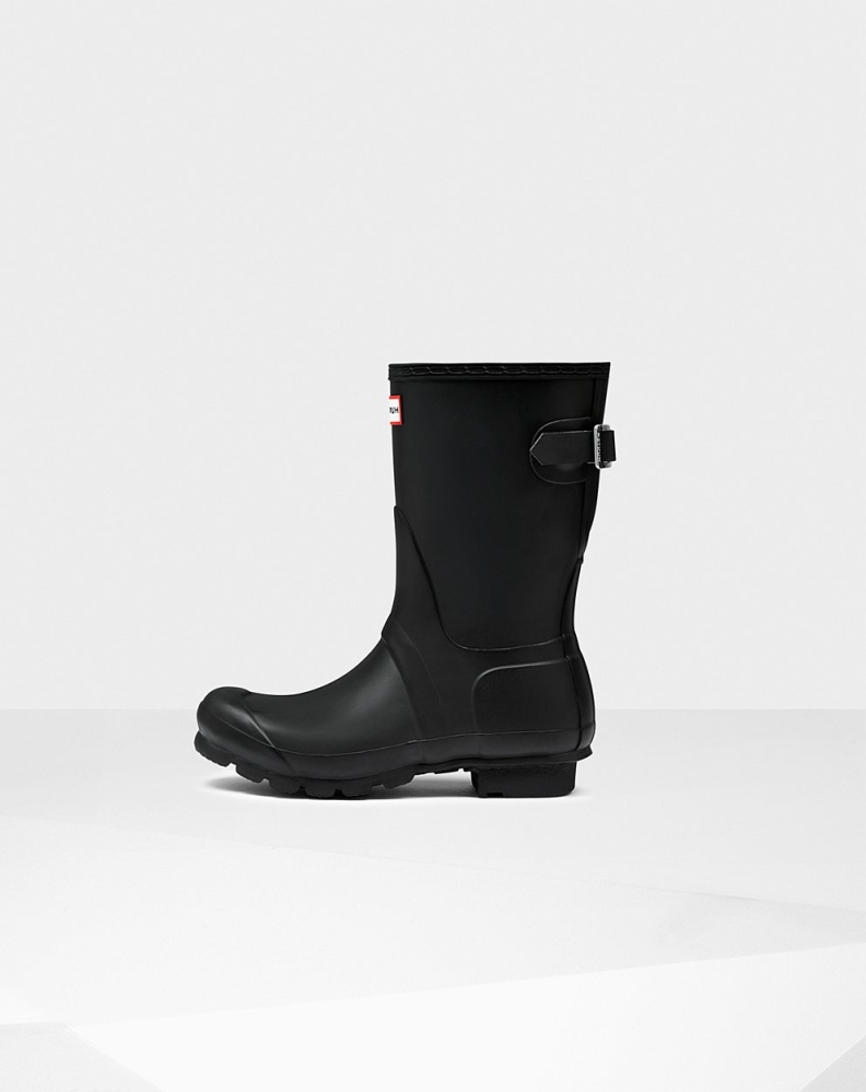 Black Women's Hunter Original Back Adjustable Short Rain Boots | RMPD-14780