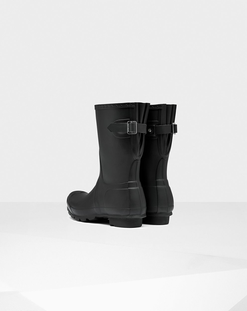 Black Women's Hunter Original Back Adjustable Short Rain Boots | RMPD-14780