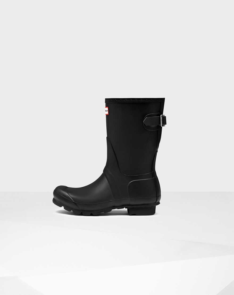 Black Women's Hunter Original Back Wellington Short Rain Boots | CAYS-93054