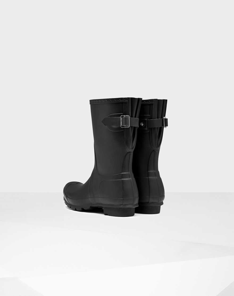 Black Women's Hunter Original Back Wellington Short Rain Boots | CAYS-93054