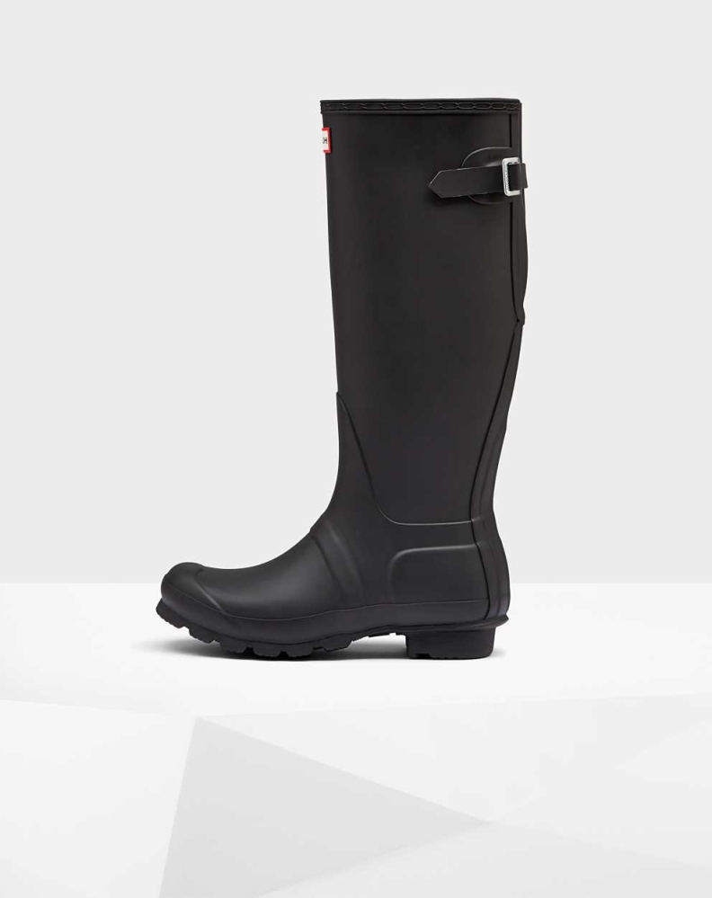 Black Women's Hunter Original Back Wellington Tall Rain Boots | UFQK-69748