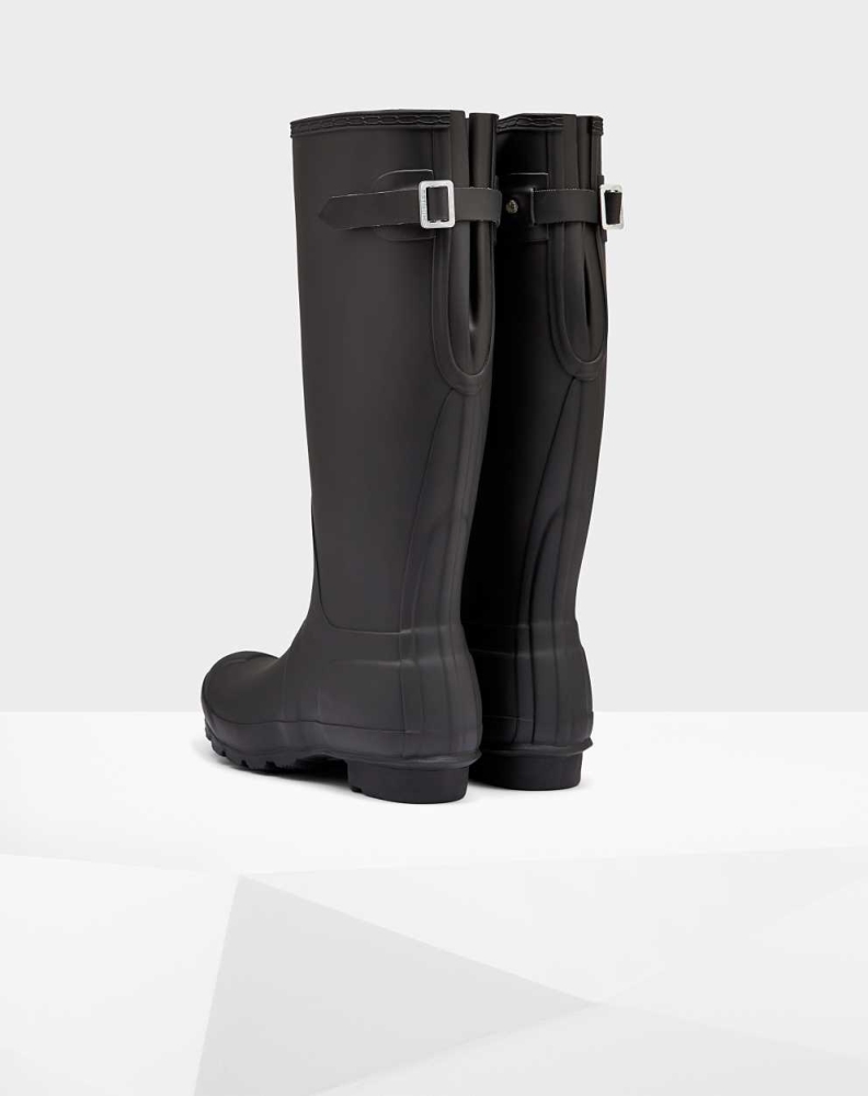 Black Women's Hunter Original Back Wellington Tall Rain Boots | UFQK-69748