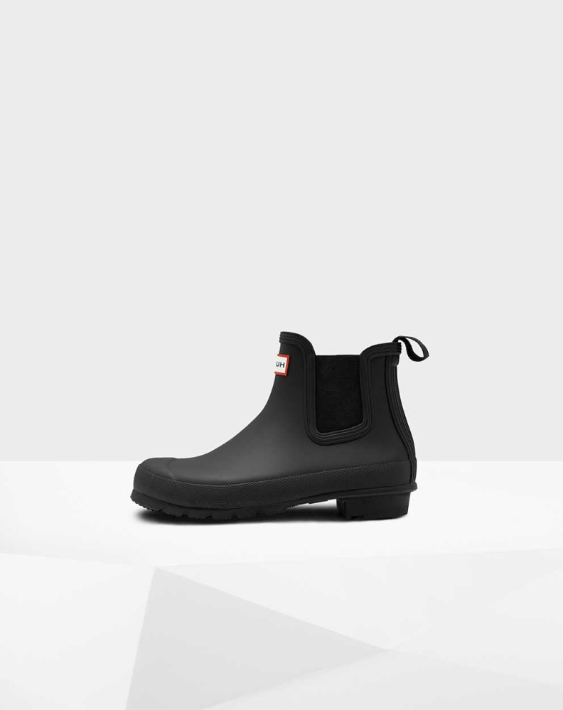 Black Women's Hunter Original Chelsea Boots | YEAI-92651