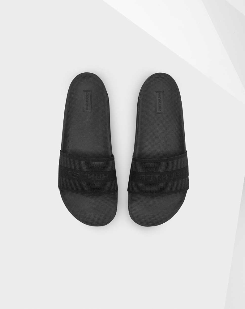 Black Women's Hunter Original Elastic Slides | NEJQ-24389