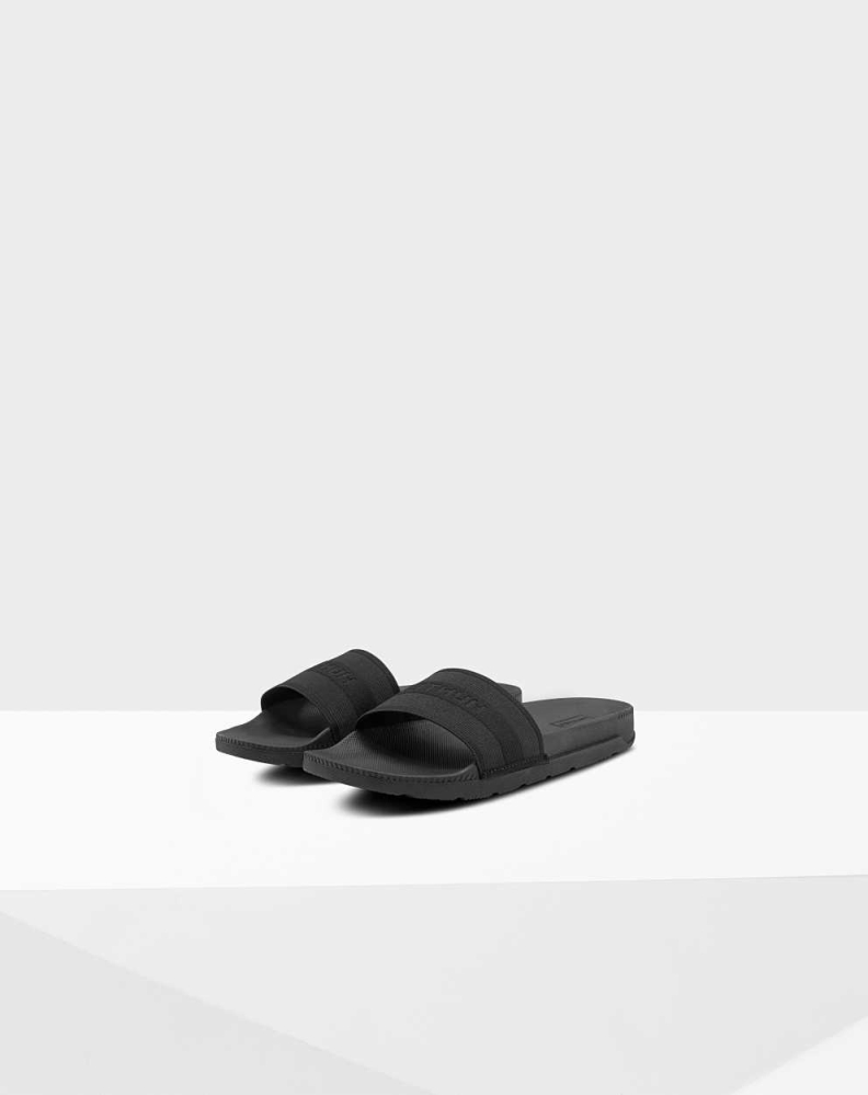 Black Women's Hunter Original Elastic Slides | NEJQ-24389