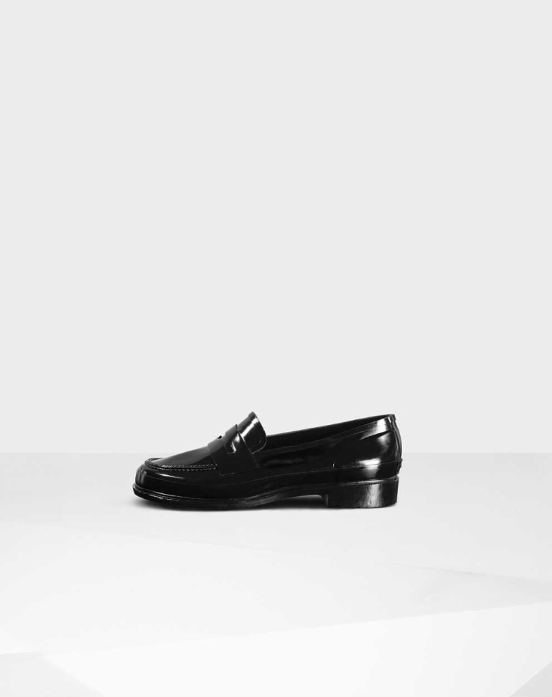 Black Women's Hunter Original Gloss Penny Loafers | HCMI-76189