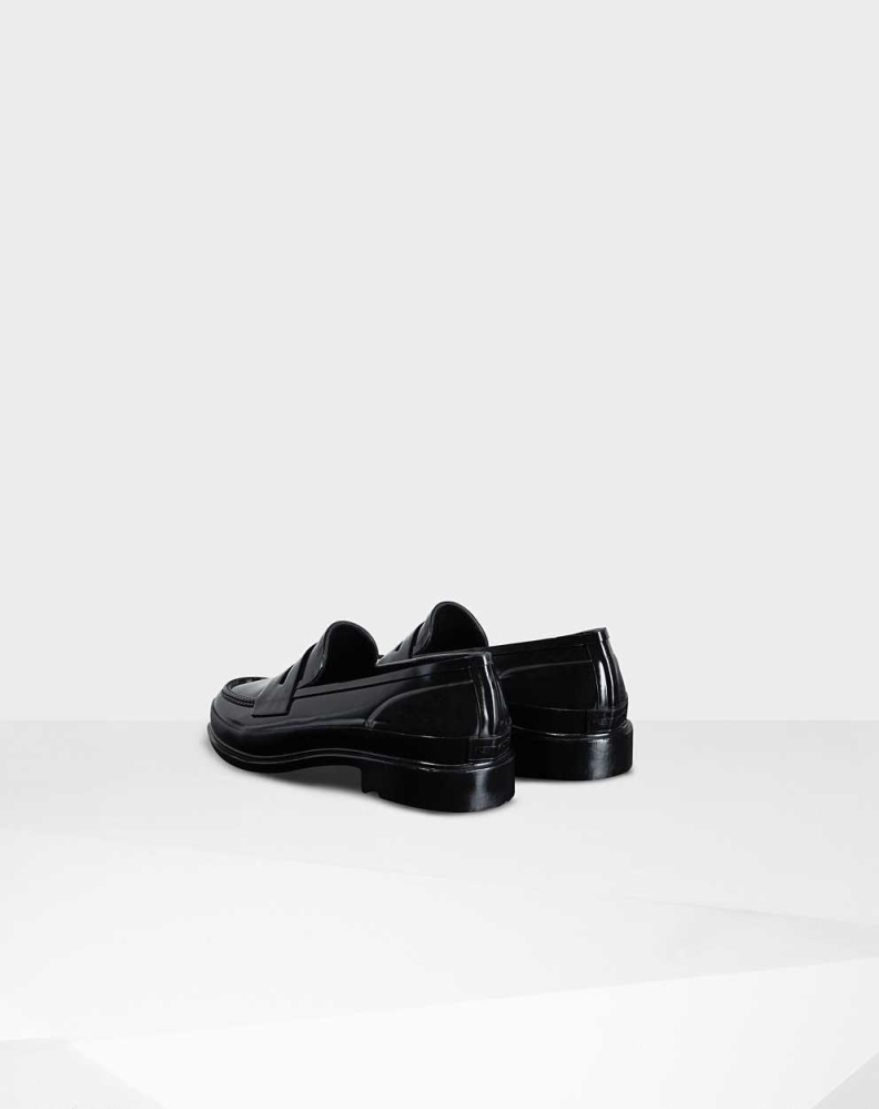 Black Women's Hunter Original Gloss Penny Loafers | HCMI-76189