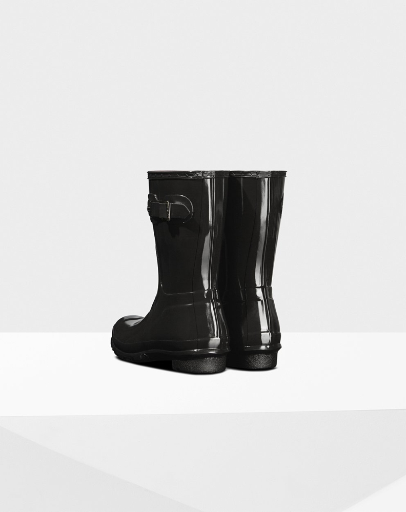 Black Women's Hunter Original Gloss Short Rain Boots | KRHU-35809