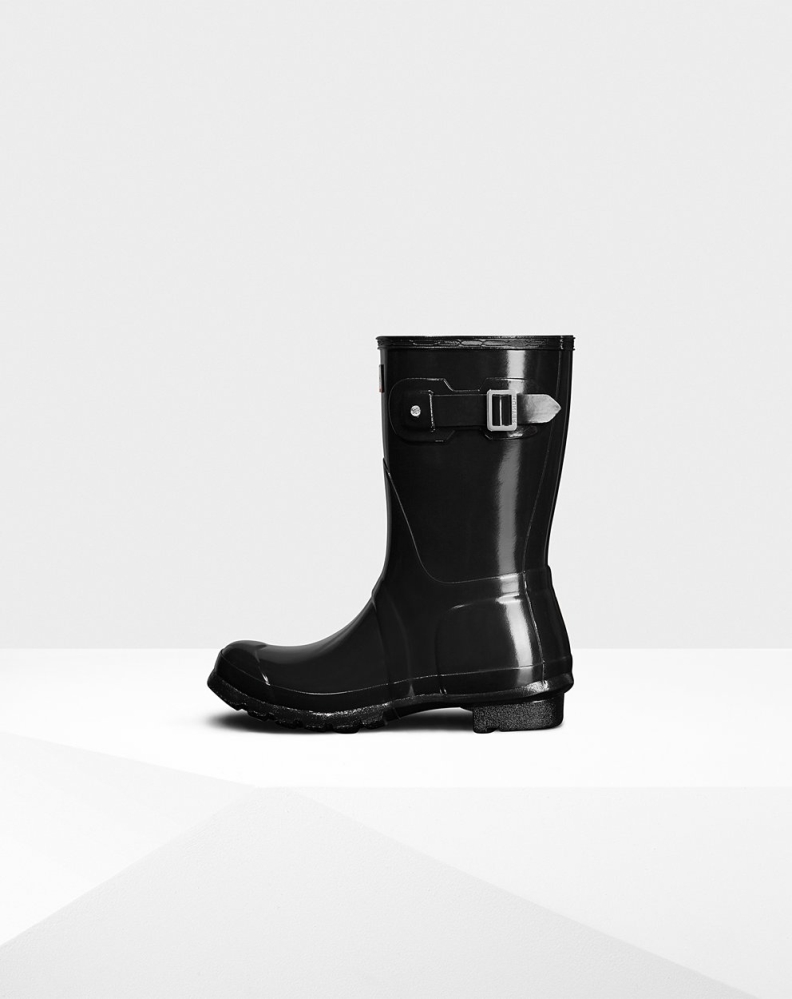 Black Women's Hunter Original Gloss Short Rain Boots | NMYQ-46875