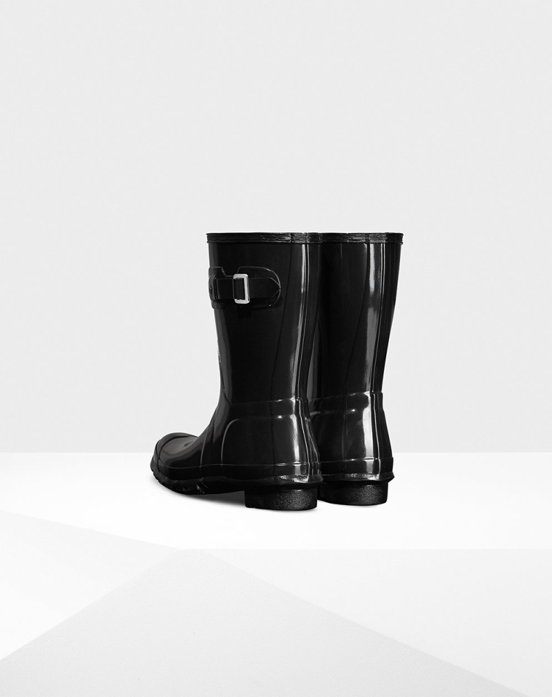 Black Women's Hunter Original Gloss Short Rain Boots | NMYQ-46875