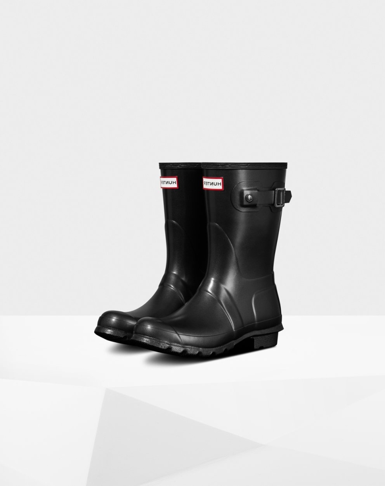 Black Women\'s Hunter Original Pearlized Short Rain Boots | HVTC-81263