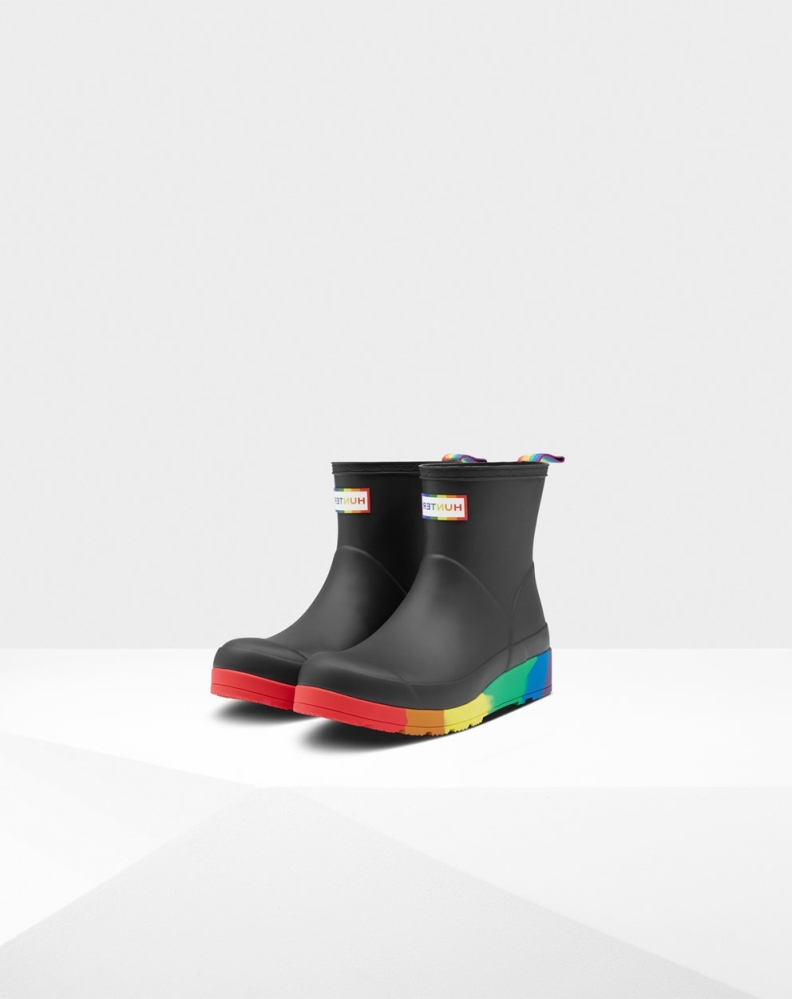 Black Women\'s Hunter Original Pride Flatform Rain Play Boots | HXEW-24591