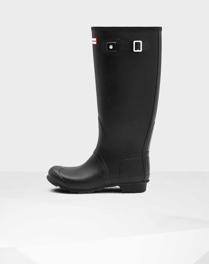 Black Women's Hunter Original Wide Leg Wellington Tall Rain Boots | QPAN-92301