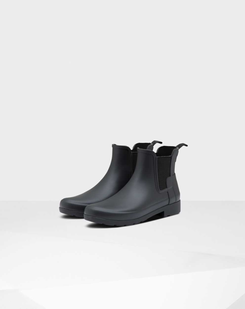 Black Women\'s Hunter Refined Slim Fit Chelsea Boots | LVZC-84519