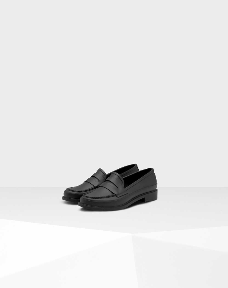 Black Women's Hunter Refined Slim Fit Penny Loafers | VUEN-38126