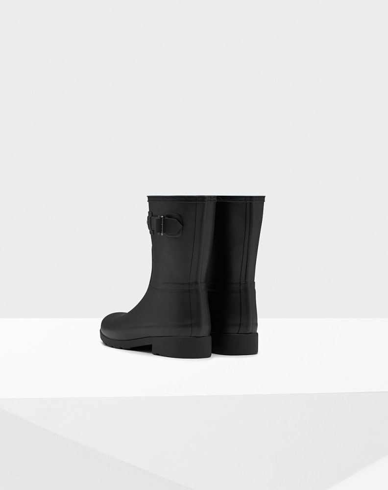 Black Women's Hunter Refined Slim Fit Short Rain Boots | XLDN-40365