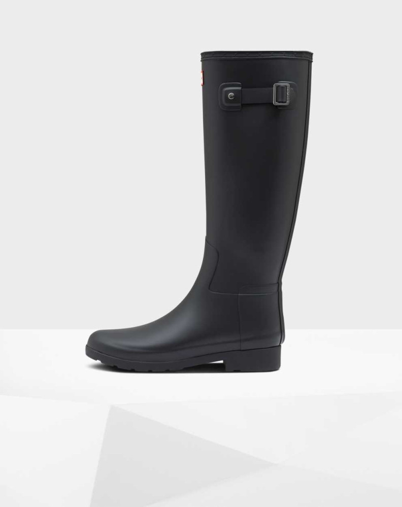 Black Women's Hunter Refined Slim Fit Wellington Tall Rain Boots | SLQM-47519