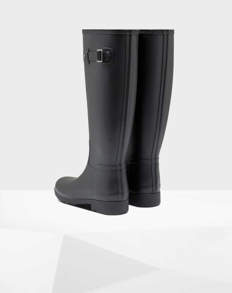 Black Women's Hunter Refined Slim Fit Wellington Tall Rain Boots | SLQM-47519