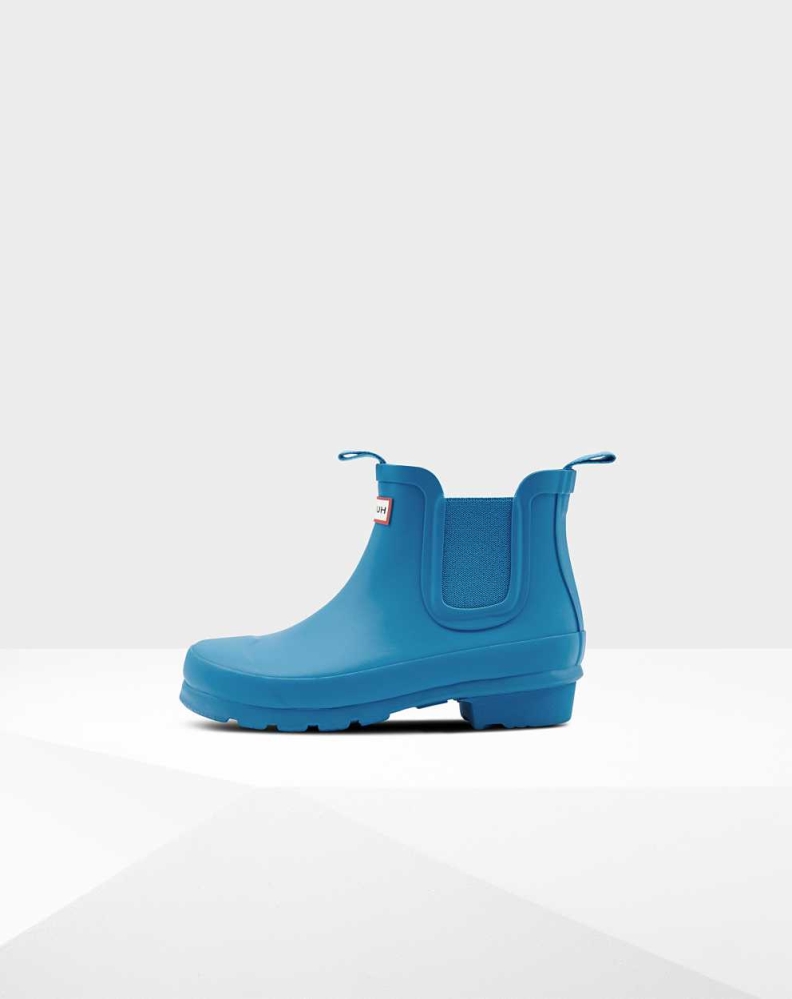 Blue Kids' Hunter Original Big Chelsea Boots | ZNPX-17405