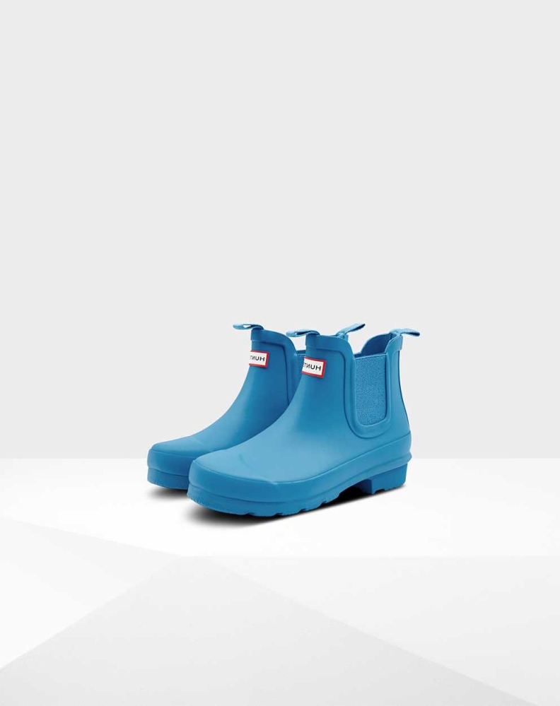 Blue Kids\' Hunter Original Big Chelsea Boots | ZNPX-17405