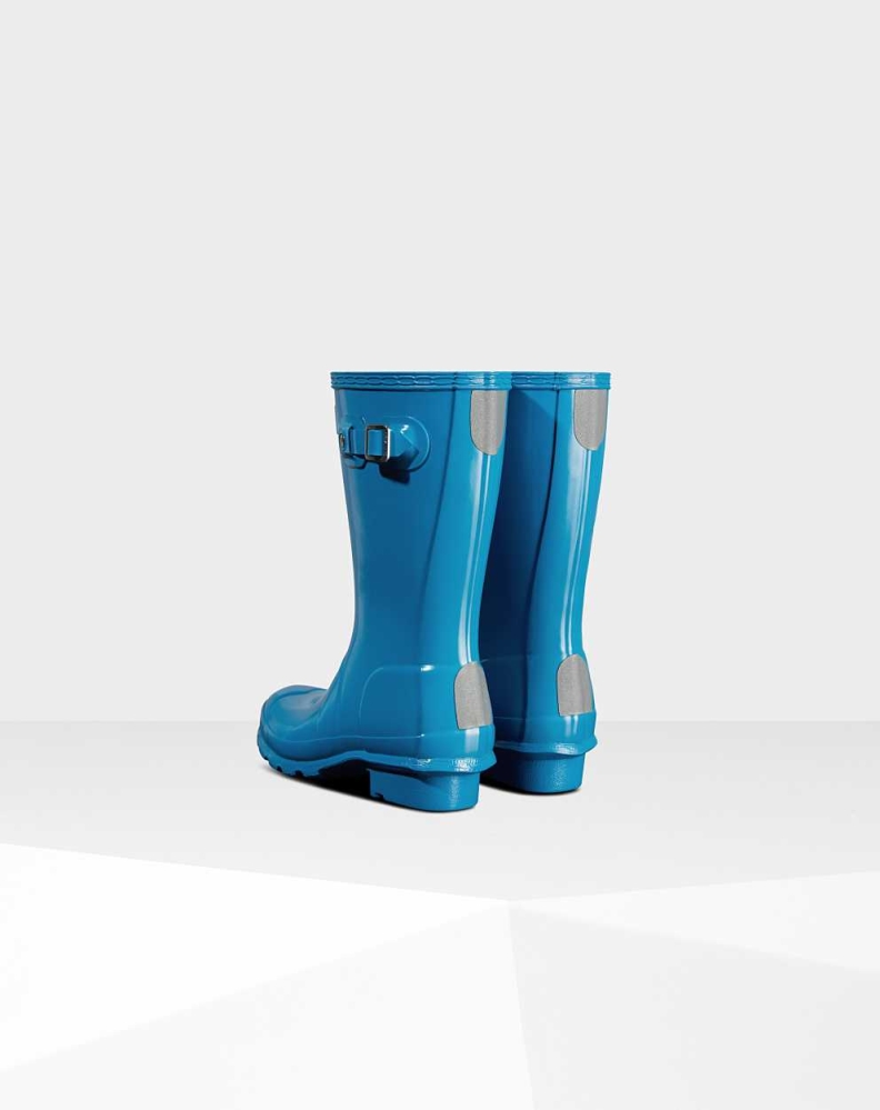 Blue Kids' Hunter Original Big Gloss Wellington Short Rain Boots | IFSB-80516