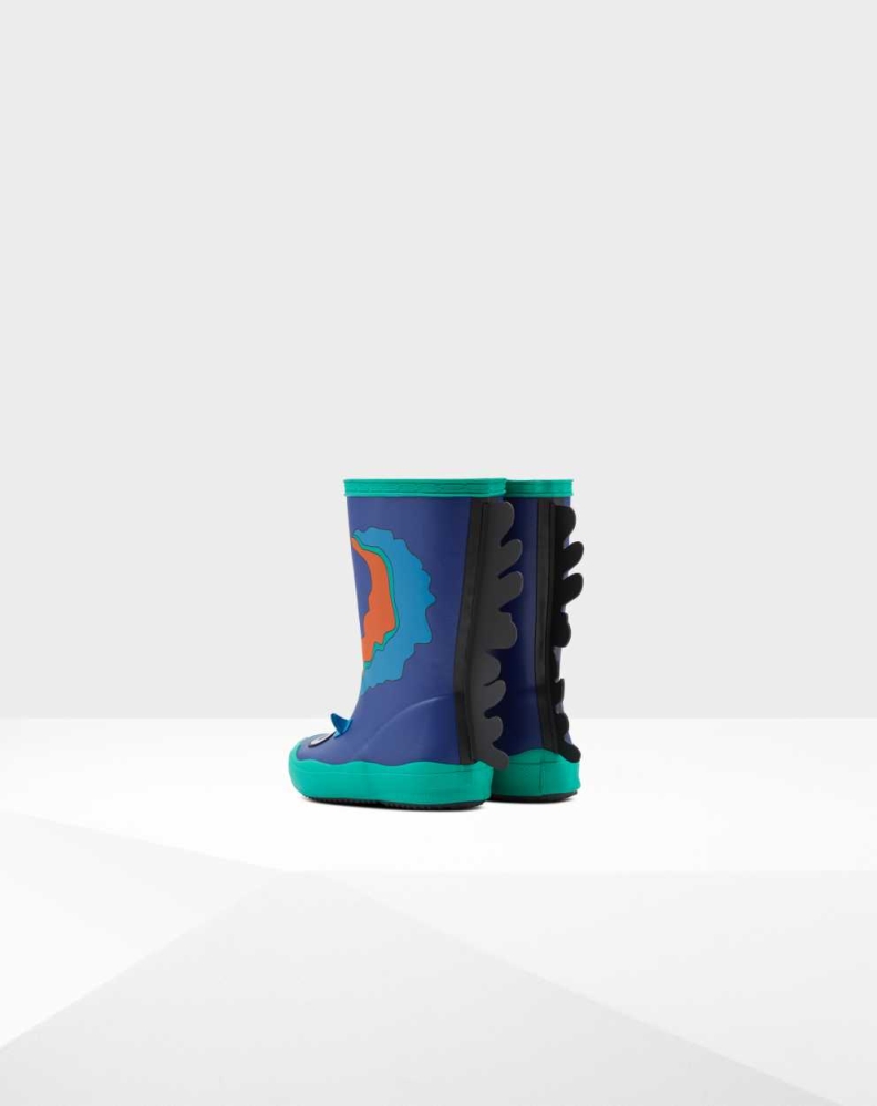 Blue Kids' Hunter Original First Sea Monster Character Wellington Short Rain Boots | WSPD-59304