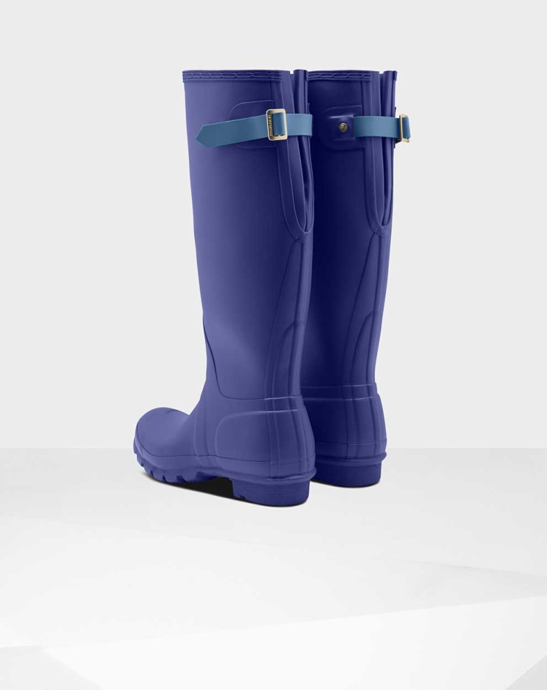 Blue Women's Hunter Original Back Wellington Tall Rain Boots | PWQI-75614