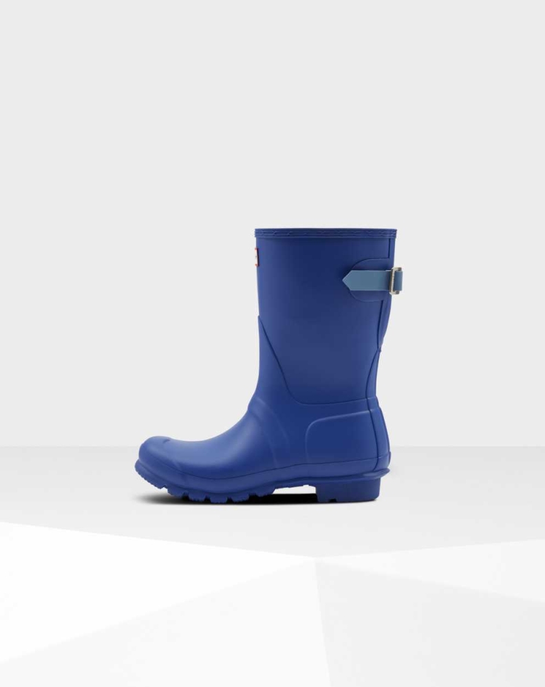 Blue Women's Hunter Original Back Wellington Short Rain Boots | TAUR-32719